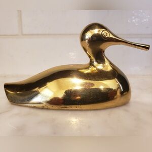 Vintage solid brass Duck figurine / Paperweight